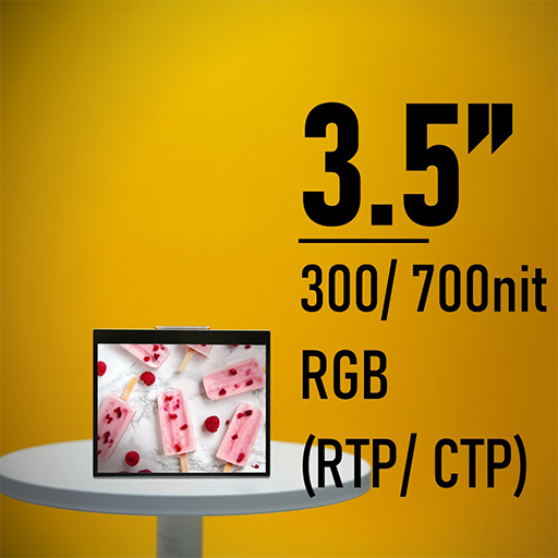 3.5" 産業用ディスプレイ, タッチ操作可能320×240 抵抗性 タッチパネル